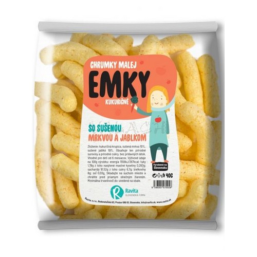 Ravita Kukuričné chrumky malej Emky s mrkvou a jablkom 40g