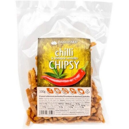 Damodara Chipsy chilli a konopné semienko 100g