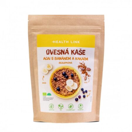 Health Link Ovsená kaša Acaí s banánom a kakaom BIO